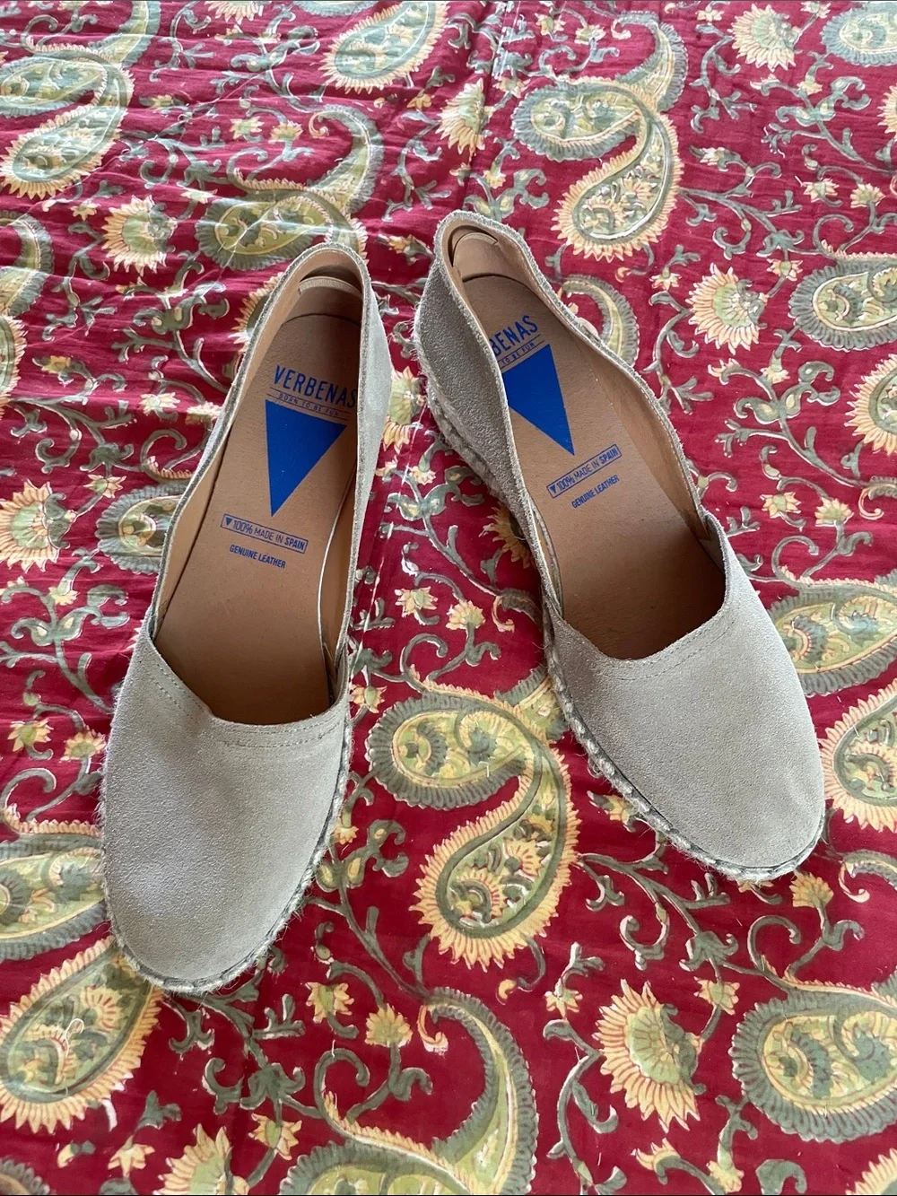 Verbenas, Women's Taupe Suede Espadrille heals